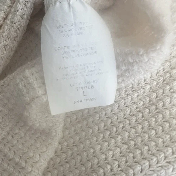 Vestique Top‎ Women Large Oatmeal Knit Waffle Tank Top  Front Tie Y2K Retro - Picture 4 of 7